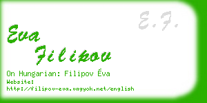 eva filipov business card